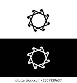 Black and white circle vector logo template design	