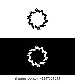 Black and white circle vector logo template design	