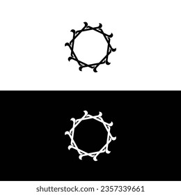 Black and white circle vector logo template design	