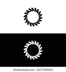 Black and white circle vector logo template design	