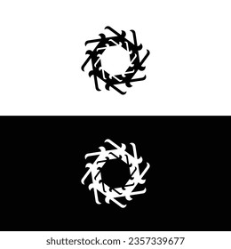 Schwarz-Weiß-Vektorgrafik-Logo-Design	