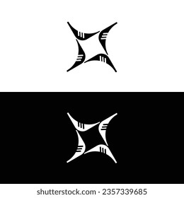 Schwarz-Weiß-Vektorgrafik-Logo-Design	