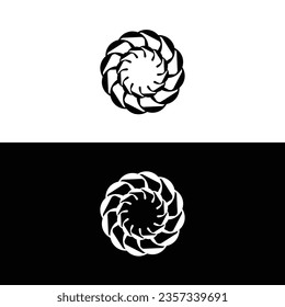 Black and white circle vector logo template design	