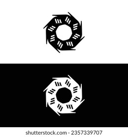 Black and white circle vector logo template design	