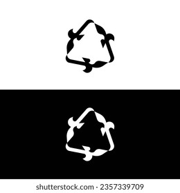 Black and white circle vector logo template design	