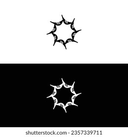 Black and white circle vector logo template design	