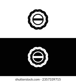 Black and white circle vector logo template design	