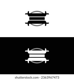 Diseño de la plantilla del logotipo del vector de círculo blanco y negro	