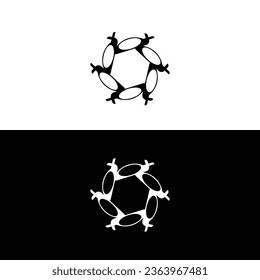 Black and white circle vector logo template design	