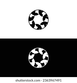 Black and white circle vector logo template design	