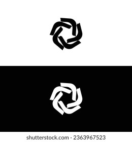 Black and white circle vector logo template design	