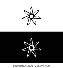 Black and white circle vector logo template design	