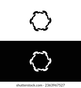 Black and white circle vector logo template design	