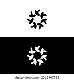 Black and white circle vector logo template design	