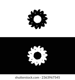 Black and white circle vector logo template design	