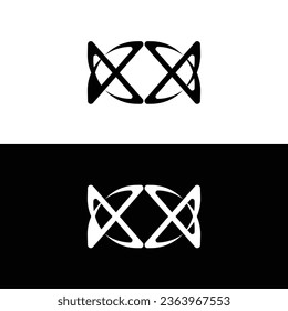 Black and white circle vector logo template design	