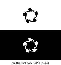 Schwarz-Weiß-Vektorgrafik-Logo-Design	