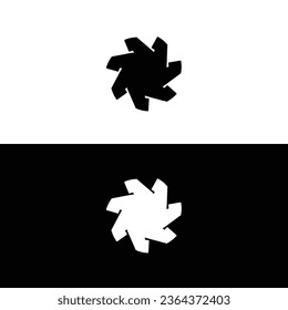 Black and white circle vector logo template design	