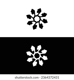 Diseño de la plantilla del logotipo del vector de círculo blanco y negro	
