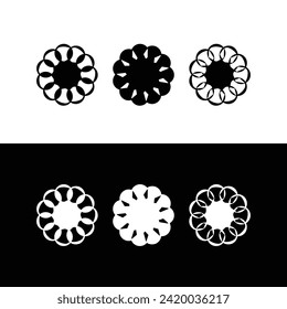 Schwarz-Weiß-Kreis, Vektorgrafik-Logo-Design. Circle Ring Logo-Illustration Silhouette 