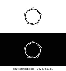 Black and white circle vector logo template design . Circle illustration silhouette 