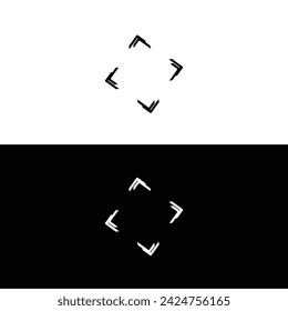 Black and white circle vector logo template design . Circle illustration silhouette 