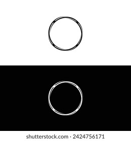 Black and white circle vector logo template design . Circle illustration silhouette 