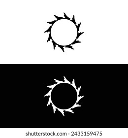 Black and white circle vector logo template design. Circle stylish icon illustration 