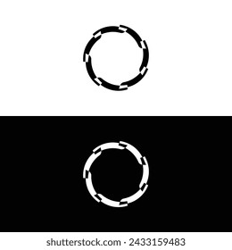 Diseño de plantilla de logotipo de vector en blanco y negro. Ilustración elegante del icono del círculo 