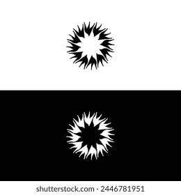 Black and white circle vector logo design . Circle stylish logo illustration 