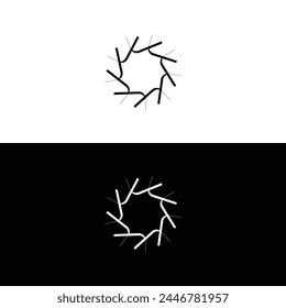 Schwarz-Weiß-Vektorgrafik-Logo-Design. Kreis stilvolle Logo-Illustration 