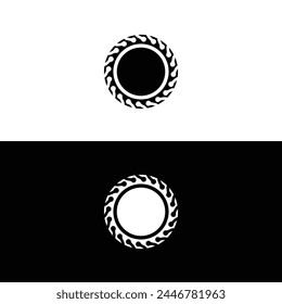 Black and white circle vector logo design . Circle stylish logo illustration 