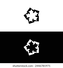 Diseño de logo de Vector circular en blanco y negro . Ilustración elegante del logotipo del círculo 