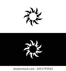 Black and white circle vector logo template design 