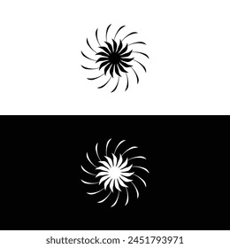 Black and white circle vector logo template design 