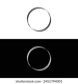 Black and white circle vector logo template design 