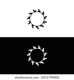 Black and white circle vector logo template design 