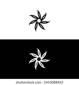 Black and white circle vector logo template design