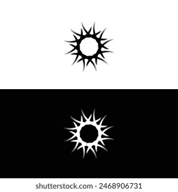 Black and white circle vector logo illustration design 
