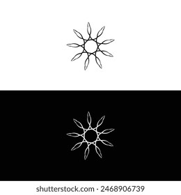 Black and white circle vector logo illustration design 