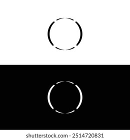 Black and white circle vector logo template design 