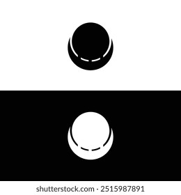 Black and white circle vector logo template design. Circle logo illustration silhouette	