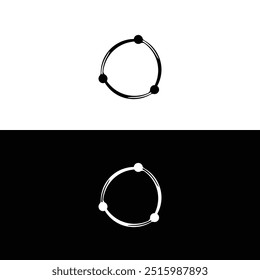 Black and white circle vector logo template design. Circle logo illustration silhouette	
