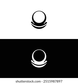 Design de modelo de logotipo de vetor de círculo preto e branco. Silhueta de ilustração de logotipo de círculo	