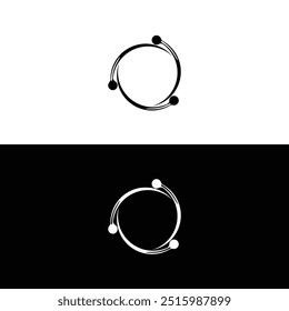 Black and white circle vector logo template design. Circle logo illustration silhouette	