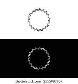 Black and white circle vector logo template design. Circle logo illustration silhouette	