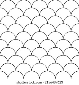 vector de patrón transparente de onda de círculo blanco negro