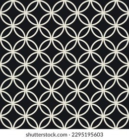 black and white circles abstract background. seamless pattern, decorative wallpaper. vector