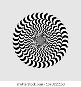 black and white circles as background. optical illusion