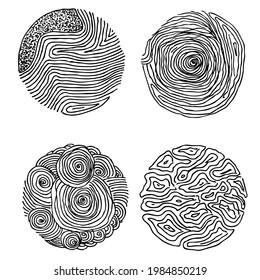  black and white circles of fingerprint